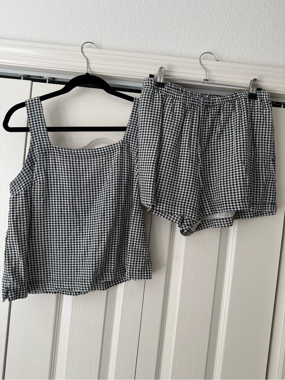 Linen Gingham Tank & Shorts Set